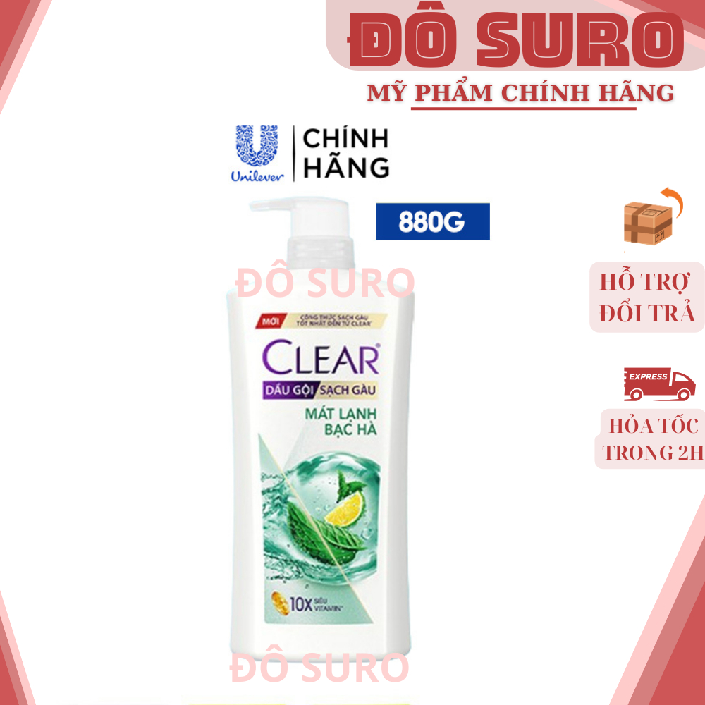 Dầu gội sạch gàu Clear đánh bay gàu & nhờn ngứa, sảng khoái cả ngày dài 880G