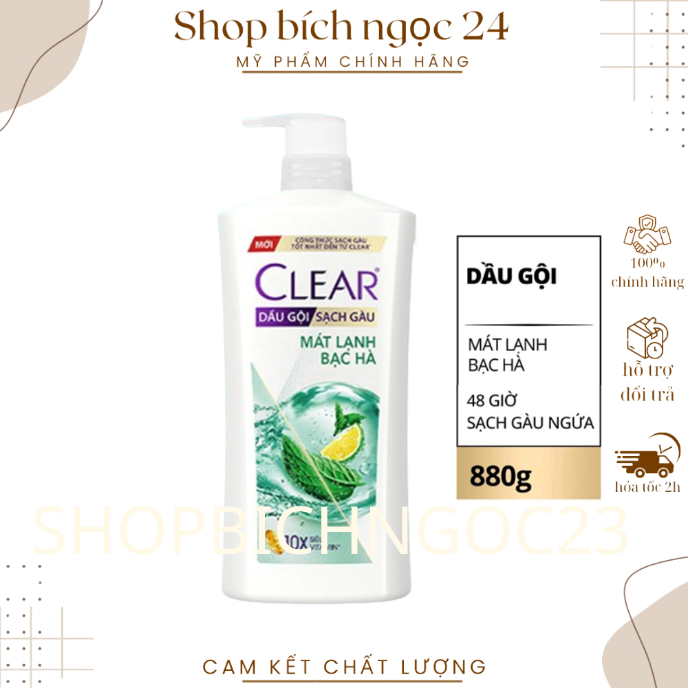 Dầu gội sạch gàu Clear đánh bay gàu & nhờn ngứa, sảng khoái cả ngày dài 880g