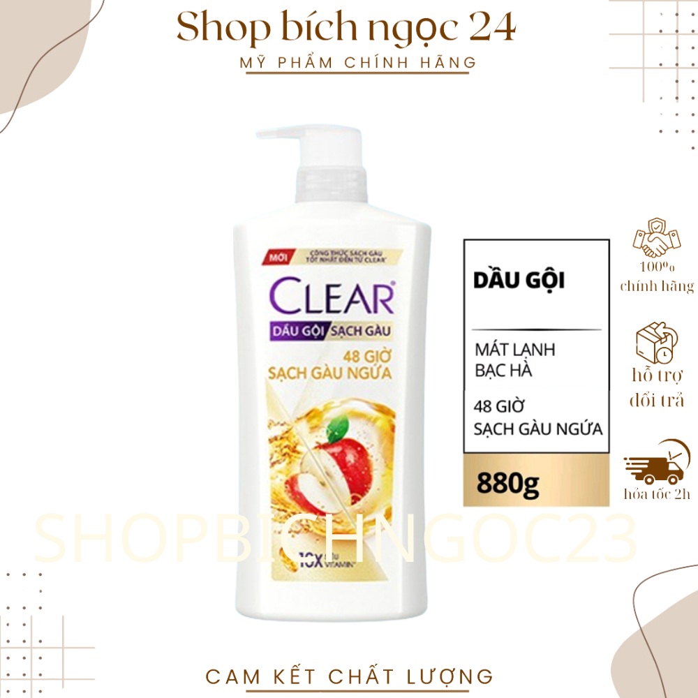 Dầu gội sạch gàu Clear đánh bay gàu & nhờn ngứa, sảng khoái cả ngày dài 880g