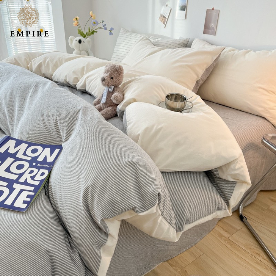 Bộ chăn ga Tici set 4 món EMPIRE cao cấp mang phong cách hàn quốc - EMPIRE Bedding & Decor
