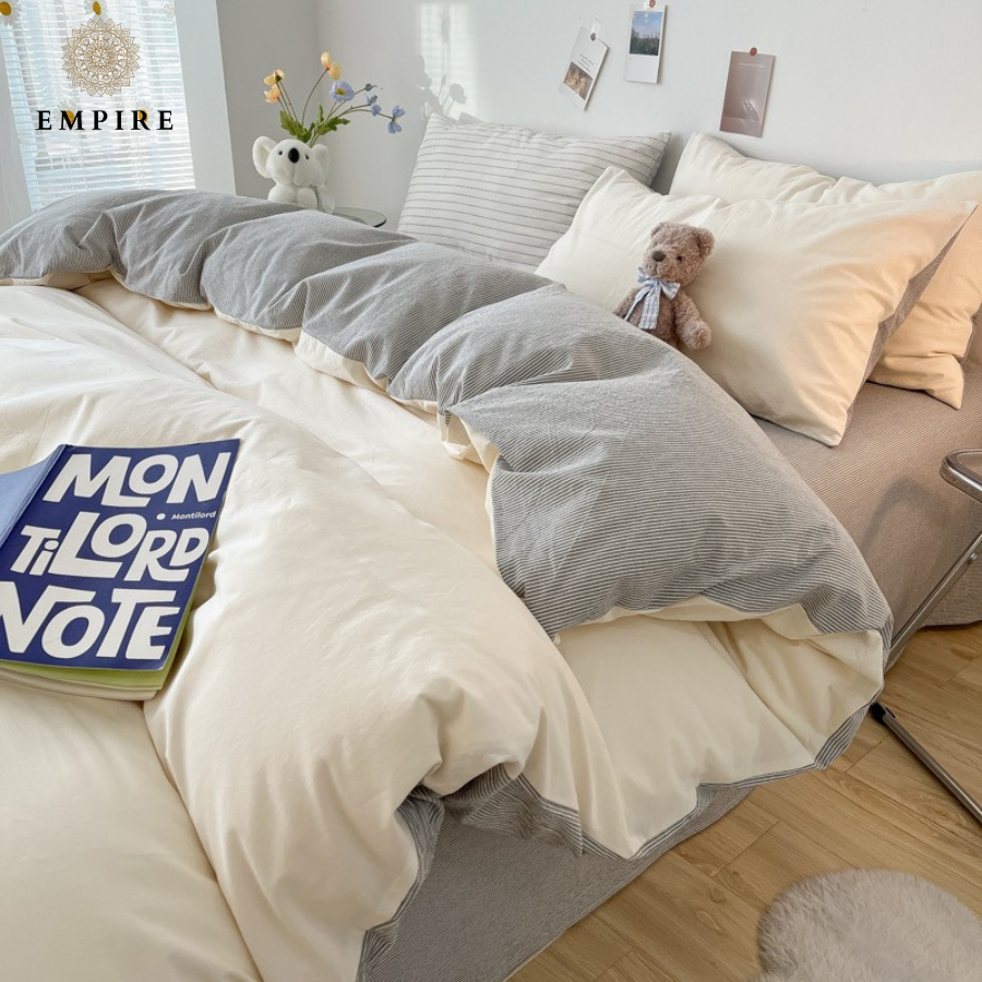 Bộ chăn ga Tici set 4 món EMPIRE cao cấp mang phong cách hàn quốc - EMPIRE Bedding & Decor