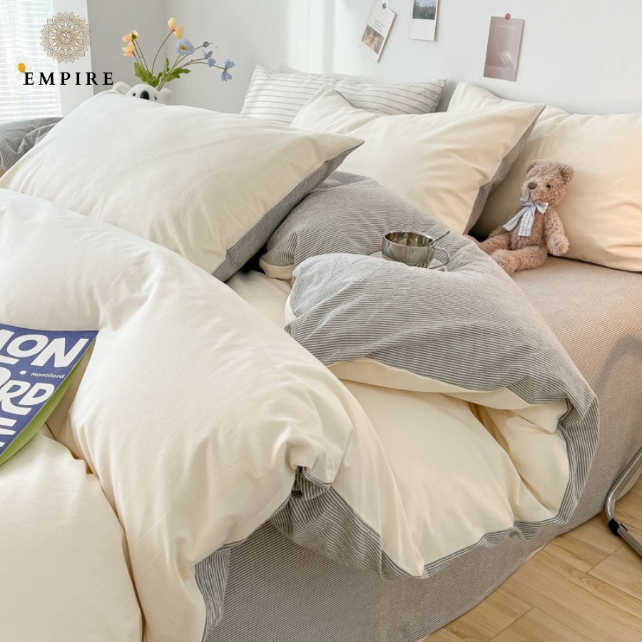 Bộ chăn ga Tici set 4 món EMPIRE cao cấp mang phong cách hàn quốc - EMPIRE Bedding & Decor