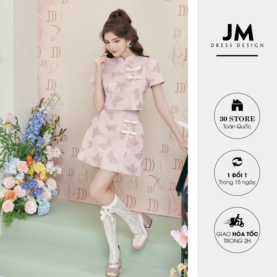 Chân váy thiết kế JM Dress Design A ngắn phối lé nơ 4S27.2312BF ...