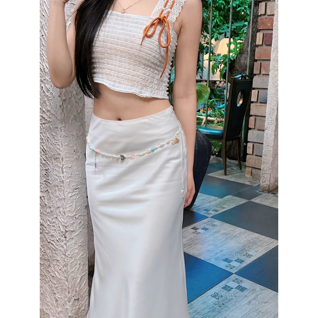 Dây chuyền bụng hạt Nhiều màu sắc TWINKLING BELT  Dây eo Sò gốm Mix đuôi cá vòng eo đi biển QUEMEO dây rút