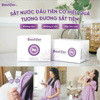 Sắt bầu dạng nước Bestifer Mom sắt hướng đích hấp thu cao vị thơm ngon, hộp 24 gói