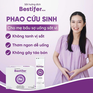 Sắt bầu dạng nước Bestifer Mom sắt hướng đích hấp thu cao vị thơm ngon, hộp 24 gói