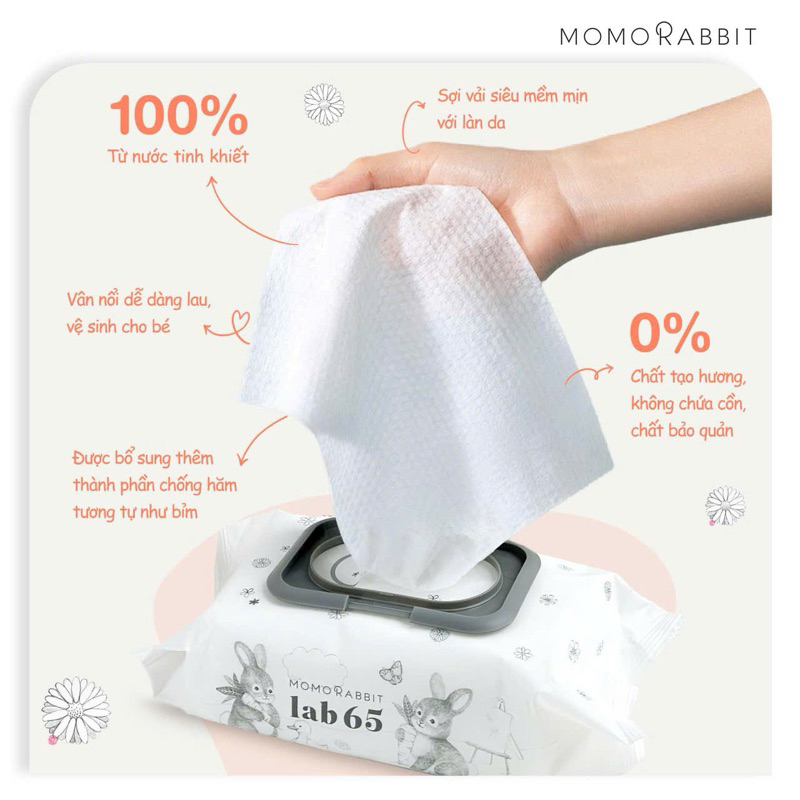 Khăn Ướt Momo Rabbit Giấy Uớt MomoRabbit Sợi Khăn Thiên Nhiên Cao Cấp ...