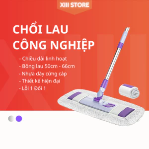 Cây lau nhà công nghiệp [50cm-66cm], chổi lau nhà công nghiệp, chổi lau xoay 360 độ, chất liệu inox cao cấp