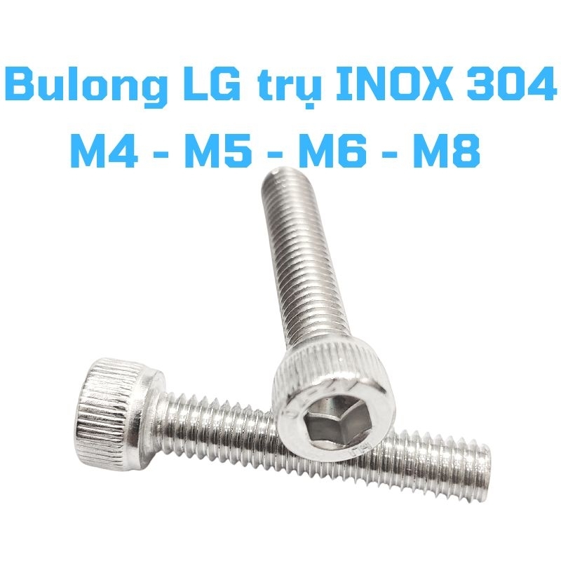Bulong lục chìm đầu trụ, lục giác trụ INOX 304 - M4 - M5 - M6 - M8 (set ...