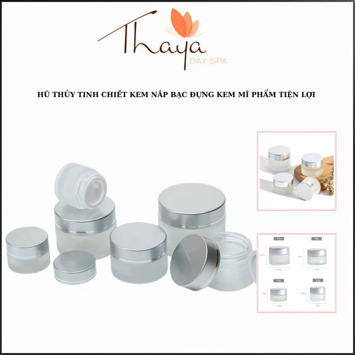 Hũ Thuỷ Tinh Đựng Kem, Mĩ Phẩm I Hũ Chiết Kem Nắp Bạc Đựng Kem, Mĩ Phẩm Tiện Lợi Hũ 5g 10g