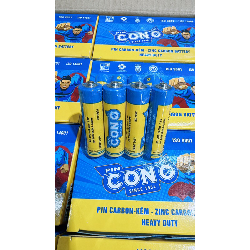 Vỉ 4 viên pin con ó Pinaco loại lớn pin AA 1.5V mẫu mới màu xanh ...