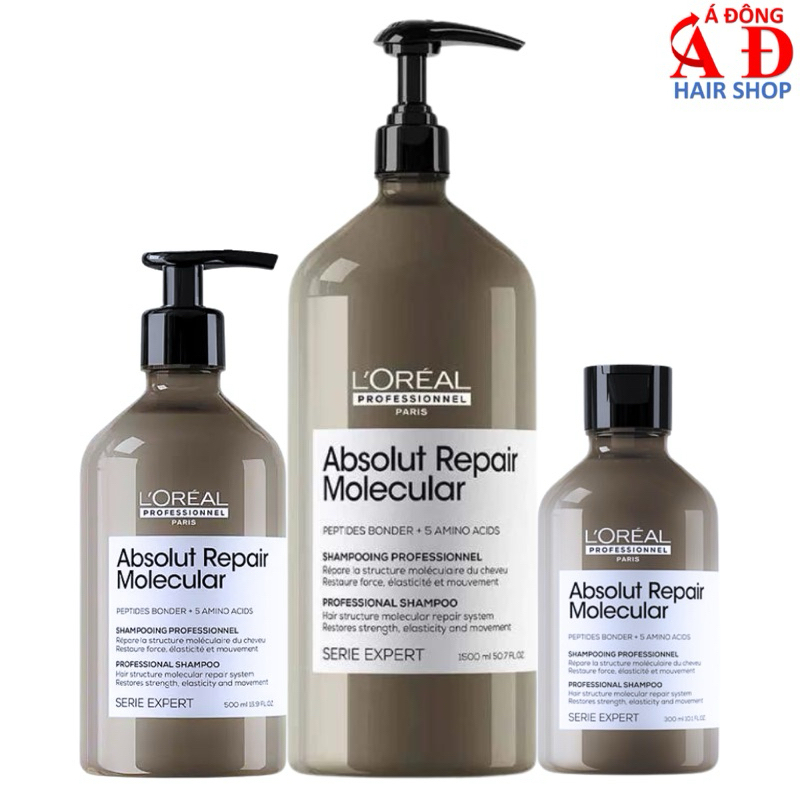 Dầu gội L'Oreal ARM Absolut Repair Molecular siêu phục hồi cấp phân tử Peptides