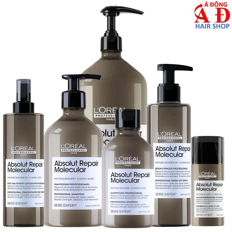 Dầu gội L'Oreal ARM Absolut Repair Molecular siêu phục hồi cấp phân tử Peptides