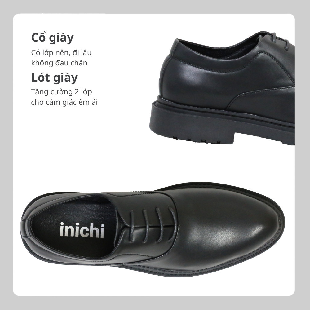Ảnh Giày công sở oxford da thời trang INICHI G1221 đế cao su 2 tầng có may đế 2