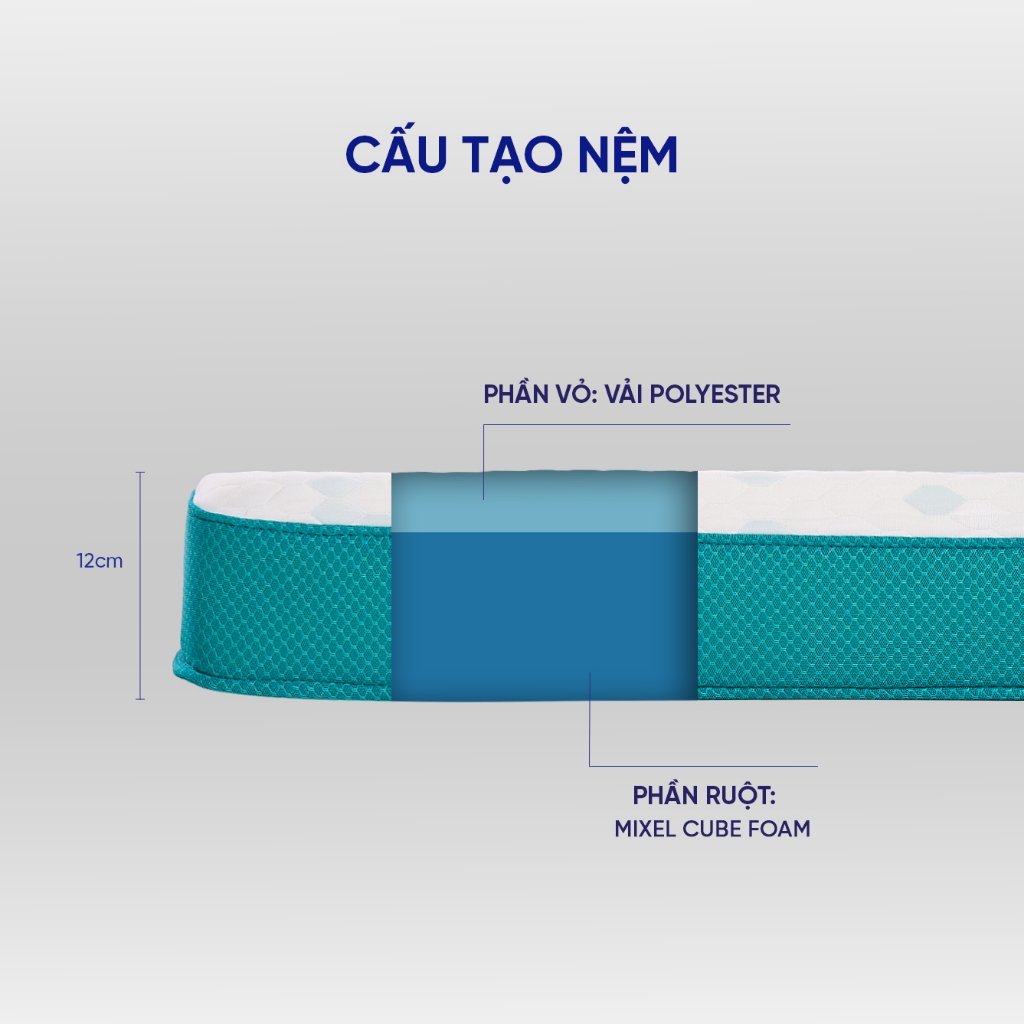 Nệm Foam Aeroflow Standard Nhật Bản Cao Cấp Êm Ái Mềm Mại Nâng Đỡ Tối Đa Vua Nệm