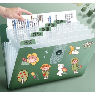 Túi đựng tài liệu nhiều ngăn kẹp tài liệu A4 có sticker dễ thương ...