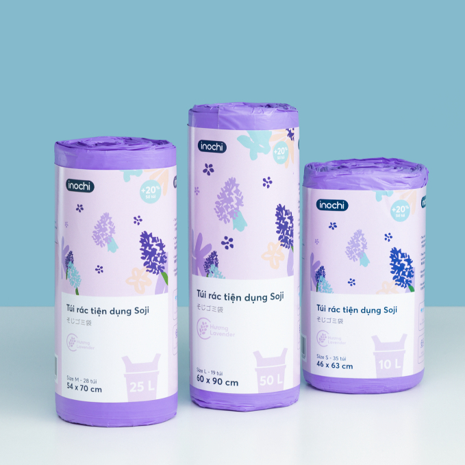 Túi rác tiện dụng Inochi - Soji màu Đen và loại có hương thơm size 10L ...