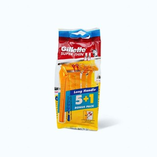 Dao Cạo Râu Cán Vàng GILLETTE SUPER THIN LI (6 Cái/Gói)