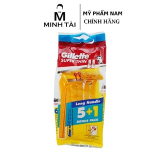 Dao Cạo Râu Cán Vàng GILLETTE SUPER THIN LI (6 Cái/Gói)