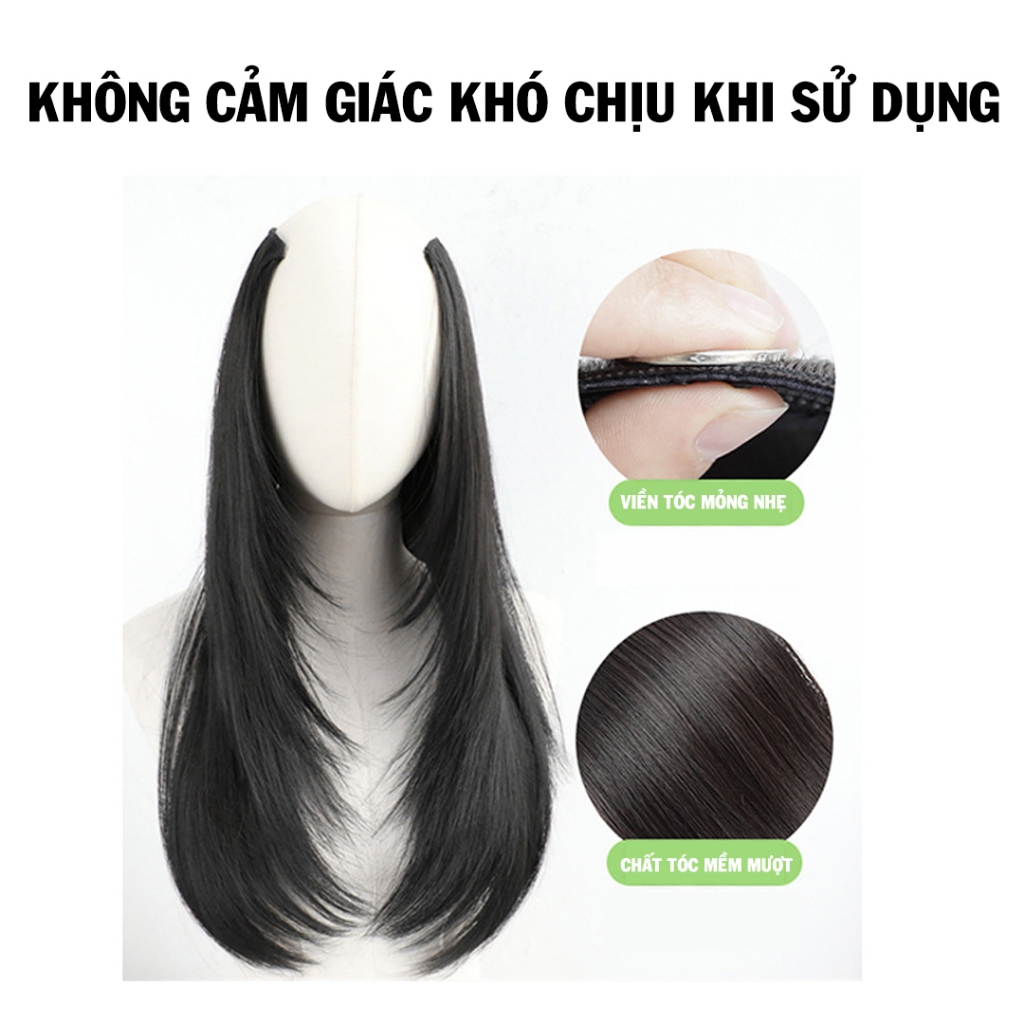 Tóc giả kẹp, Tóc giả kẹp mẫu cụp 55cm mới nhất