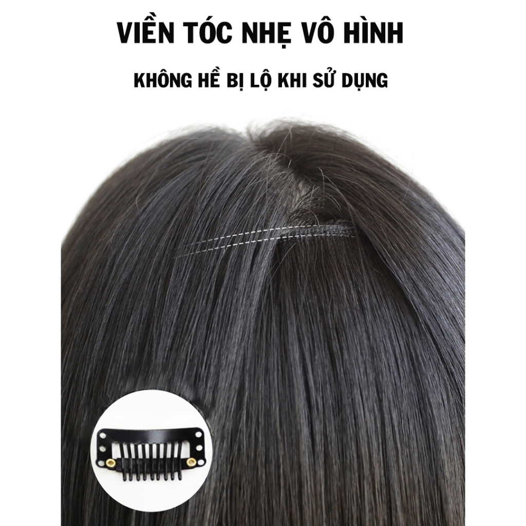 Tóc giả kẹp, Tóc giả kẹp mẫu cụp 55cm mới nhất