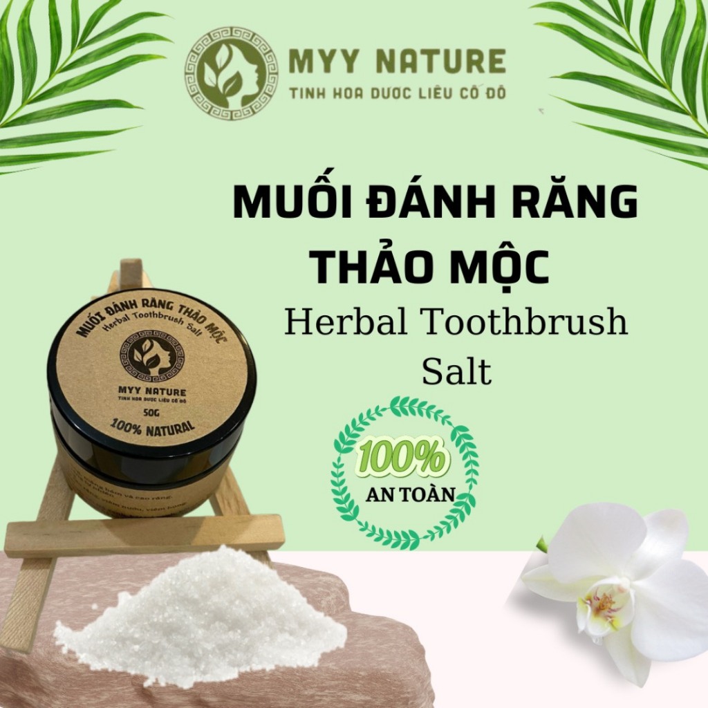 Muối đánh răng thảo mộc Myy Nature làm sạch răng, mảng bám cao răng