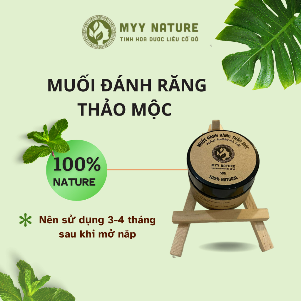 Muối đánh răng thảo mộc Myy Nature làm sạch răng, mảng bám cao răng