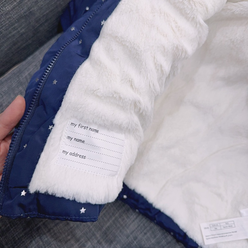 Áo Phao Lông Cừu Bé Gái Sơ Sinh C6782 Họa Tiết Chấm Bi Xuất Dư Giữ Ấm Mùa Đông Size 68 (6 Tháng, 4-6kg)