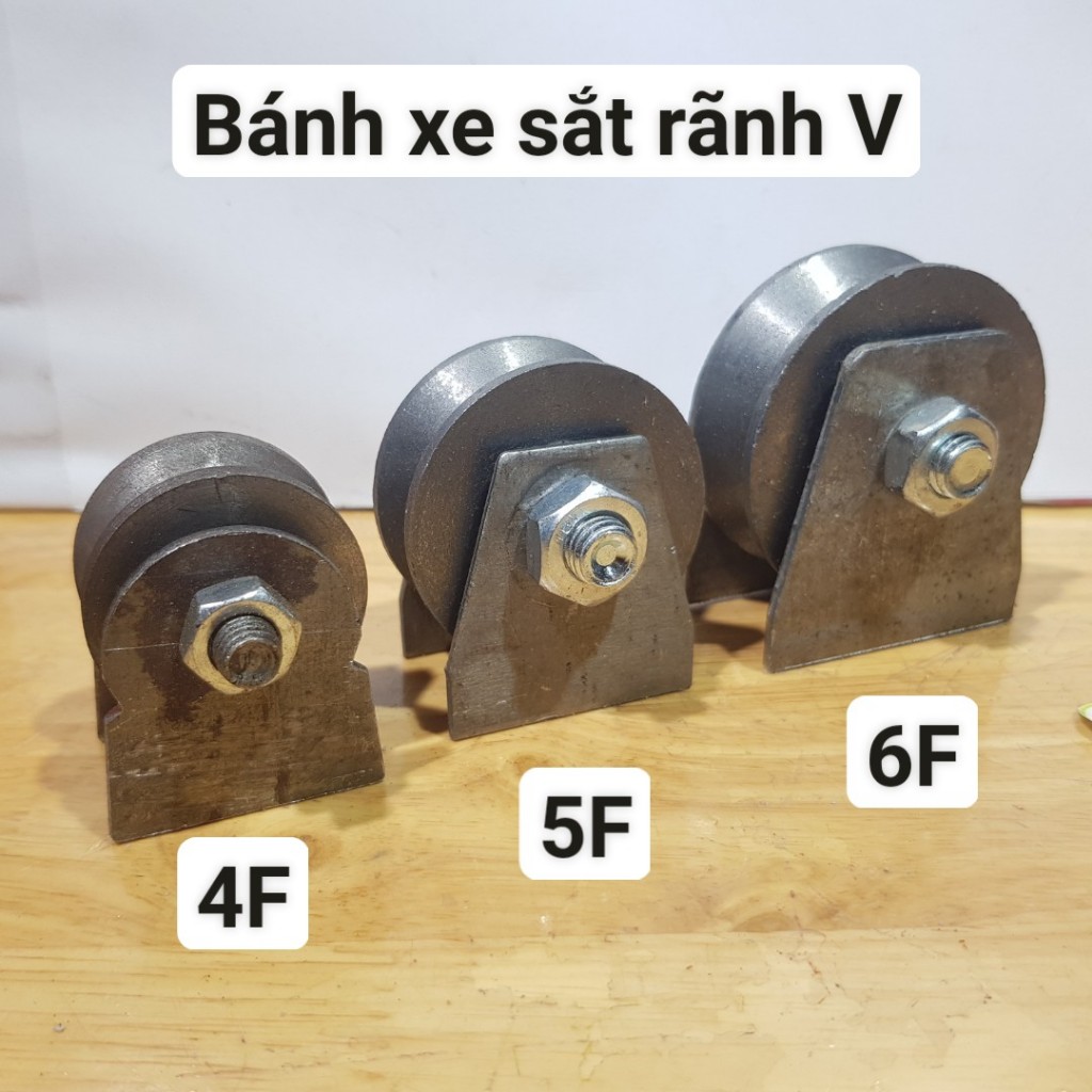 Bánh xe sắt rảnh V - Bánh xe cửa cổng - Bánh xe cửa lùa - Ròng rọc Sắt ...