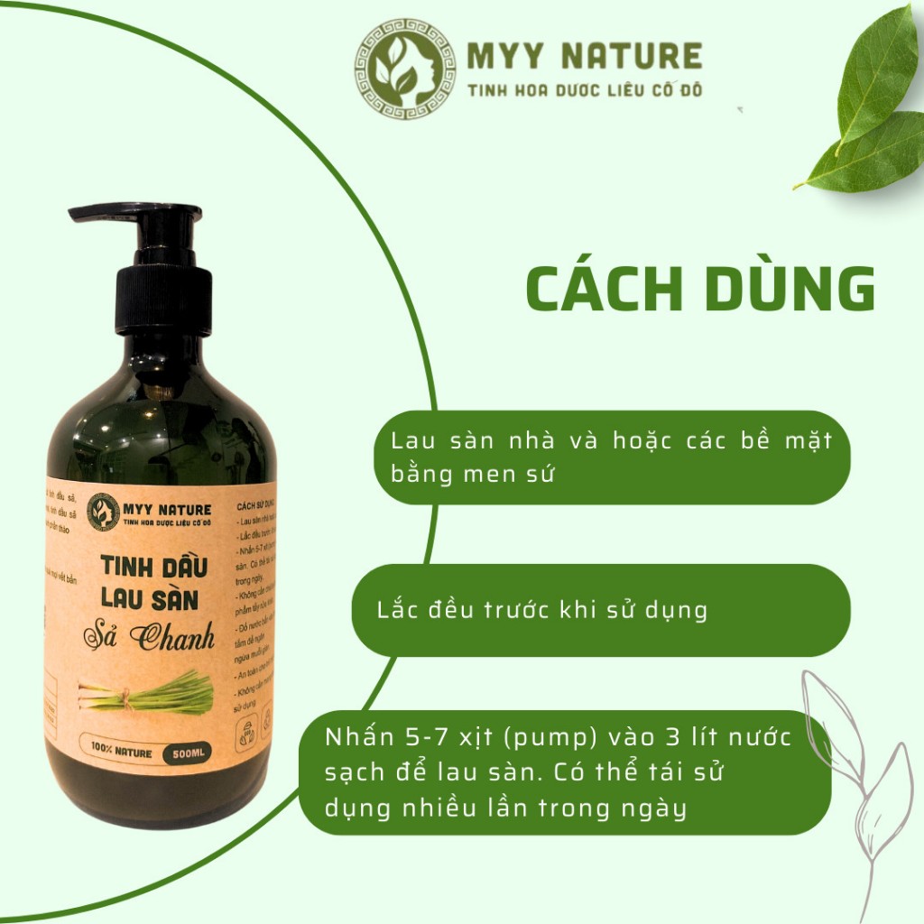 Tinh Dầu Lau Sả Chanh Myy Nature 500ml – Làm Sạch nhanh chóng, sàn nhà thơm ngát hương