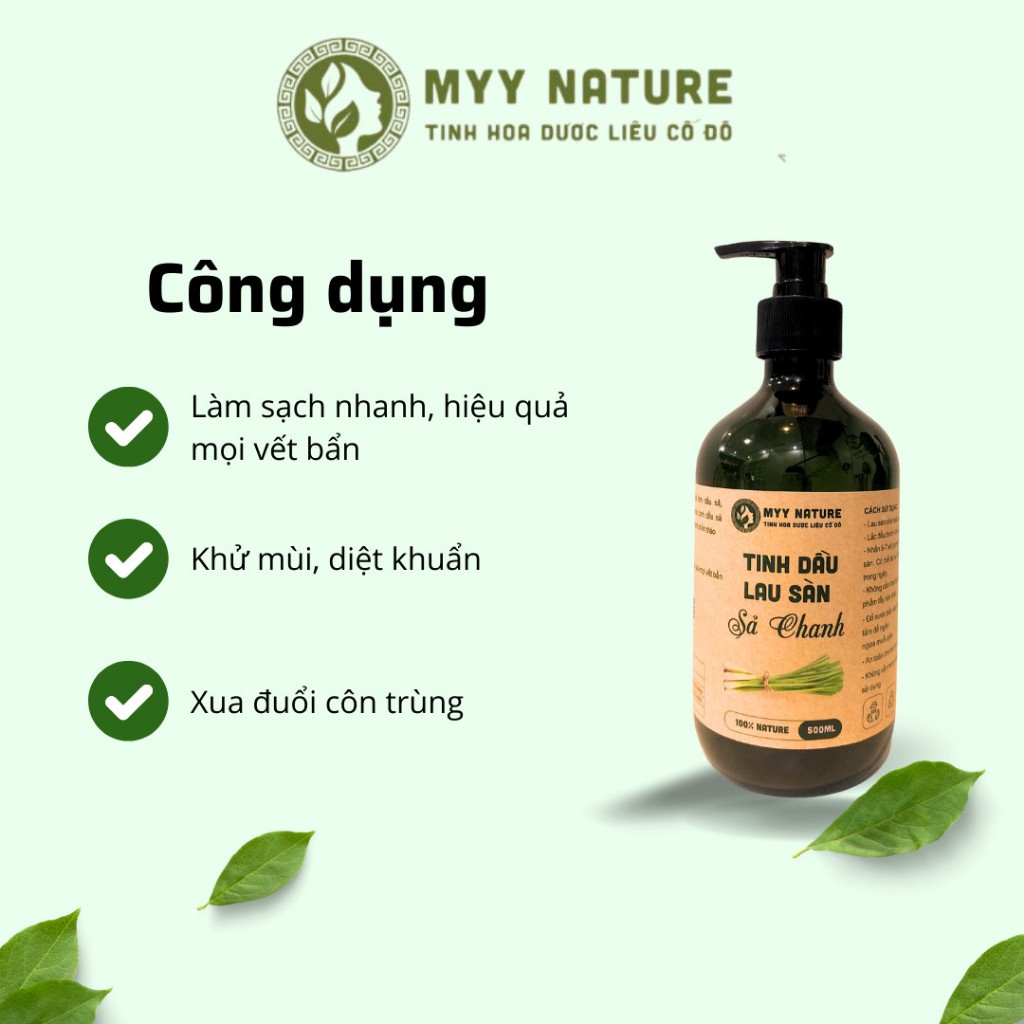 Tinh Dầu Lau Sả Chanh Myy Nature 500ml – Làm Sạch nhanh chóng, sàn nhà thơm ngát hương