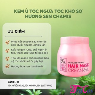 Kem ủ tóc sen Chamis Hydrolyzed Collagen Hair Mask Cream 925ml, hấp dưỡng tóc, lưu hương 24h 2Trucos
