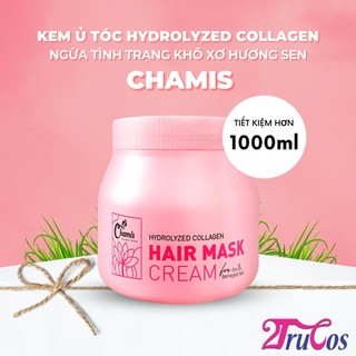Kem ủ tóc sen Chamis Hydrolyzed Collagen Hair Mask Cream 925ml, hấp dưỡng tóc, lưu hương 24h 2Trucos