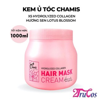 Kem ủ tóc sen Chamis Hydrolyzed Collagen Hair Mask Cream 925ml, hấp dưỡng tóc, lưu hương 24h 2Trucos