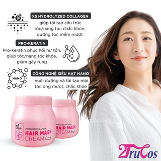 Kem ủ tóc sen Chamis Hydrolyzed Collagen Hair Mask Cream 925ml, hấp dưỡng tóc, lưu hương 24h 2Trucos