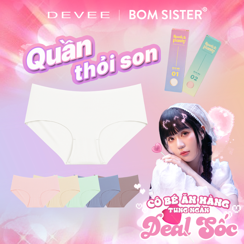 Ảnh BOM Sister x Ngọc Trinh-Combo 5 quần lót thỏi son chất liệu su mát cao cấp, quần lót Nữ chống lộ viền, không bung MP2205 2