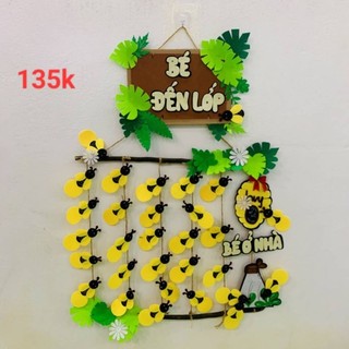 Bộ rèm đàn ong vàng trang trí lớp học mầm non, rèm cửa trang trí