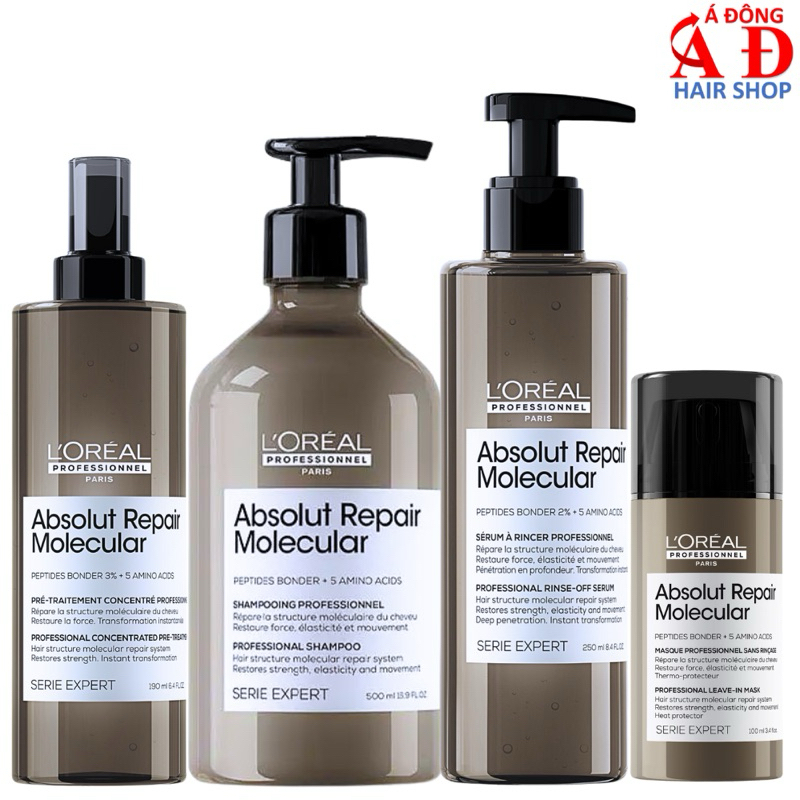 Serum xả tóc Rinse Off L'Oreal ARM Absolut Repair Molecular siêu phục hồi cấp phân tử Peptides 250ml