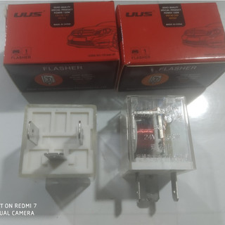 Rơ le nháy xi nhan UUS 3 chân vỏ đỏ điện 12v 24v. (Giá 1 chiếc)