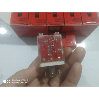 Combo 6 Rơ le nháy xi nhan UUS 3 chân vỏ đỏ điện 12v 24v.