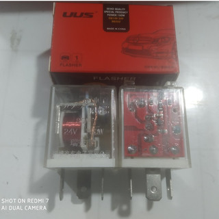Combo 6 Rơ le nháy xi nhan UUS 3 chân vỏ đỏ điện 12v 24v.