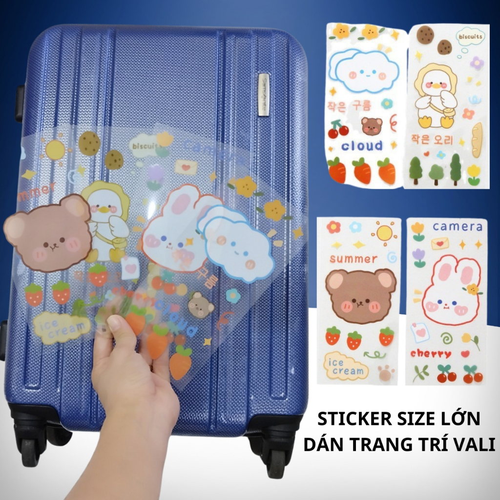[Size lớn] Miếng dán Sticker trang trí Vali, ốp lưng điện thoại trong ...