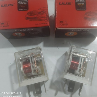 Combo 2 Rơ le nháy xi nhan UUS 3 chân vỏ đỏ điện 12v 24v.
