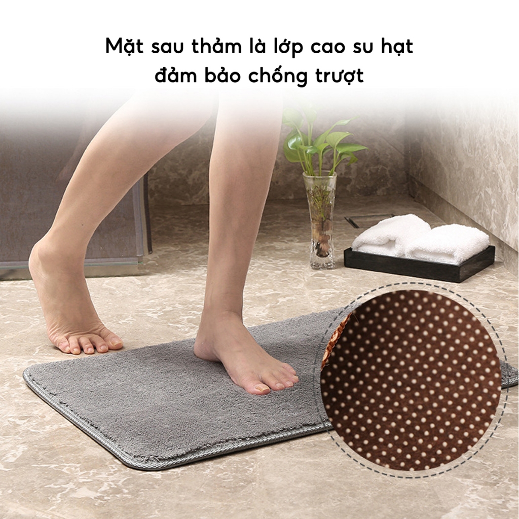 Thảm lau chân phòng khách chống trượt, Thảm lau chân nỉ mịn phòng ngủ dùng trong khách sạn 40*60cm