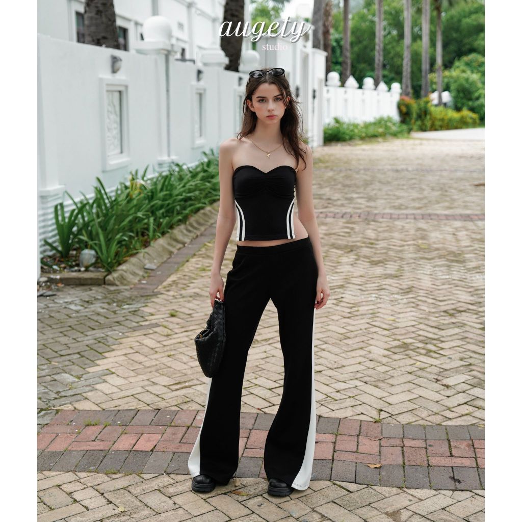 Áo Ống Croptop Xẻ Tà Xếp Ly Ngực Augety Studio, MAYSON TUBE TOP
