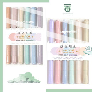 Set 6 bút highlight 2 đầu Morandi, Bút dạ quang đánh dấu trang, trang trí sổ_joyoffice