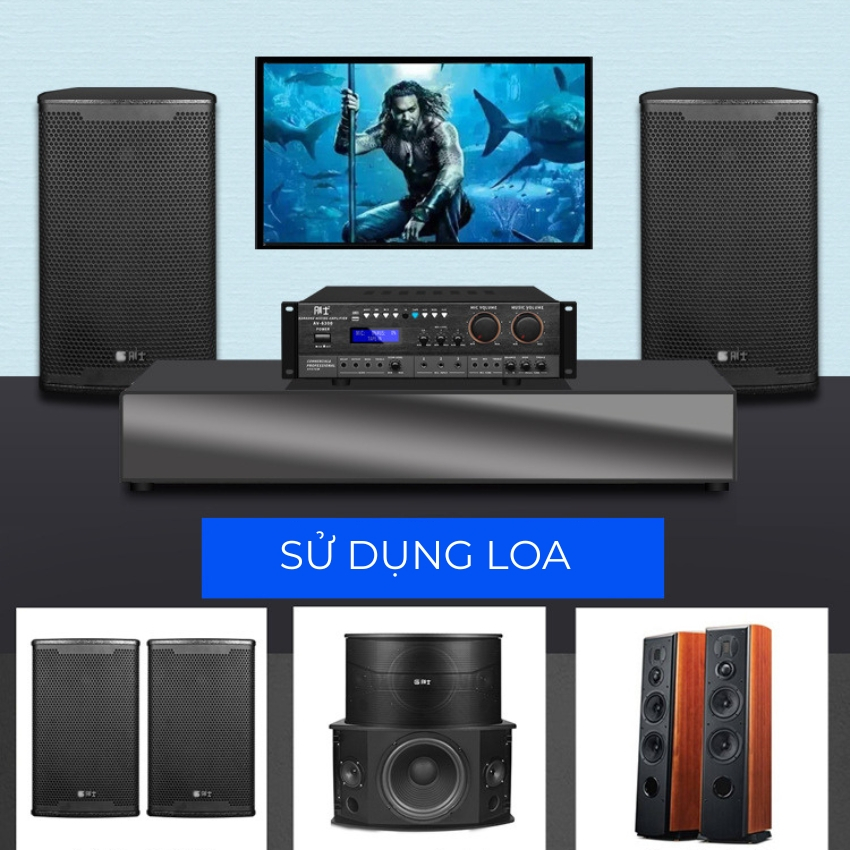 Đẩy liền vang công suất lớn Gunssi KA 5100 - Âm ly karaoke bluetooth công suất lớn, hát karaoke nghe nhạc chất