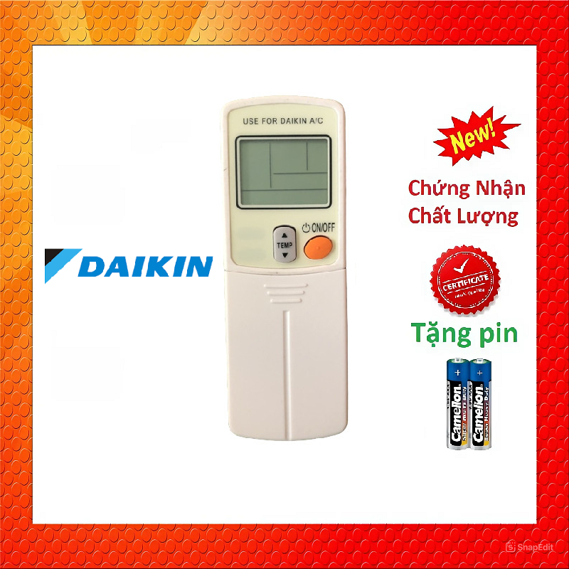 tay điều khiển remote từ xa điều hòa Daikin - 8 cho máy 1 chiều-kèm pin