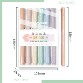 Set 6 bút highlight 2 đầu Morandi, Bút dạ quang đánh dấu trang, trang trí sổ_joyoffice