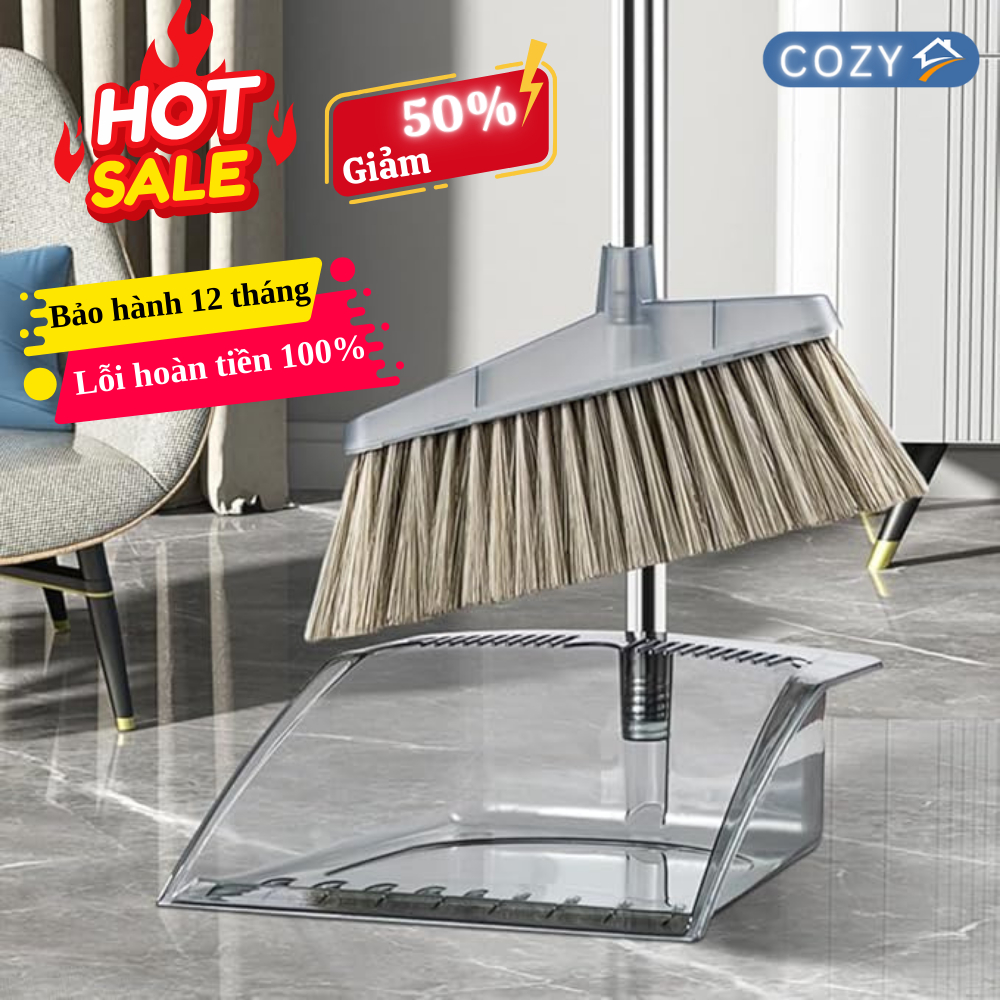 Bộ chổi quét nhà kèm hót rác COZY 2 trong 1 đa năng, gấp gọn tiện lợi ...